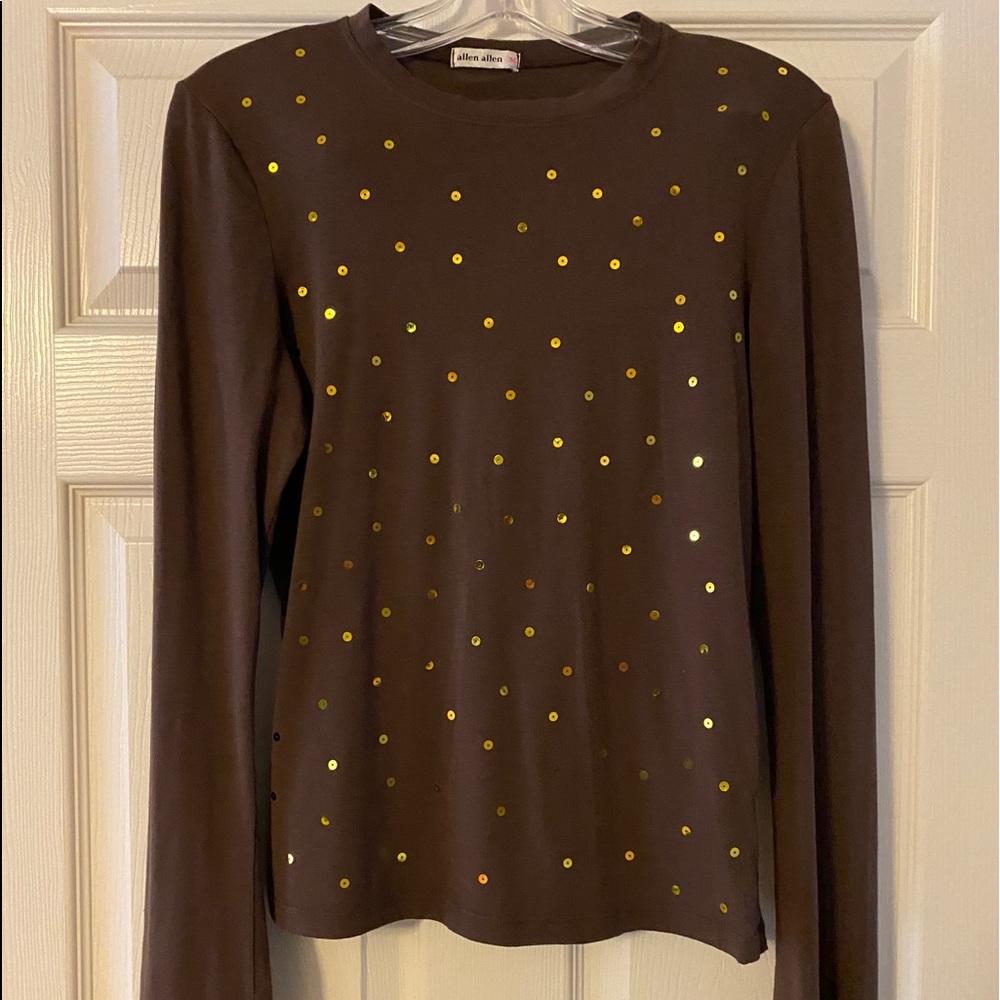 Gold Sequined long sleeve top